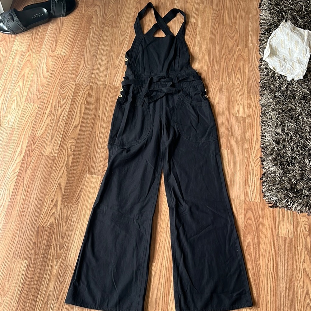 Ulla Johnson Black Cotton Overalls Size 4